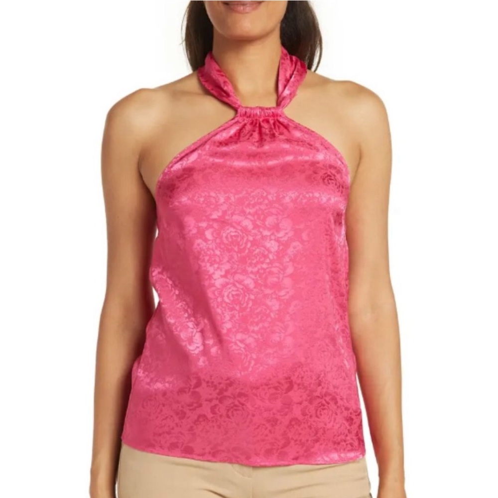 Ronny Kobo Claire Floral Halter Top Pink Women’s Size Medium NEW
